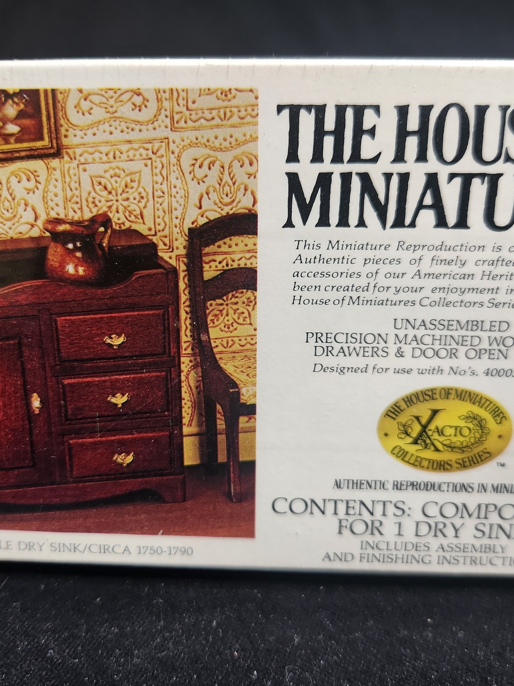 X-acto Chippendale House of Miniatures Brown Miniature Dry Sink Circa 1750-1790